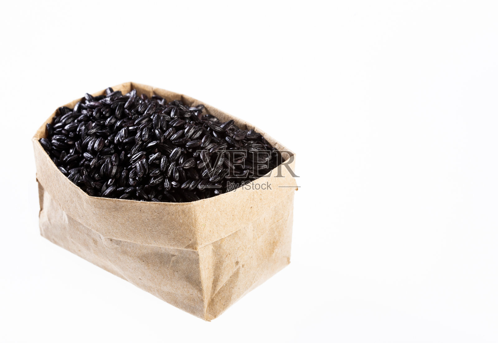 有机黑米纸袋-水稻照片摄影图片