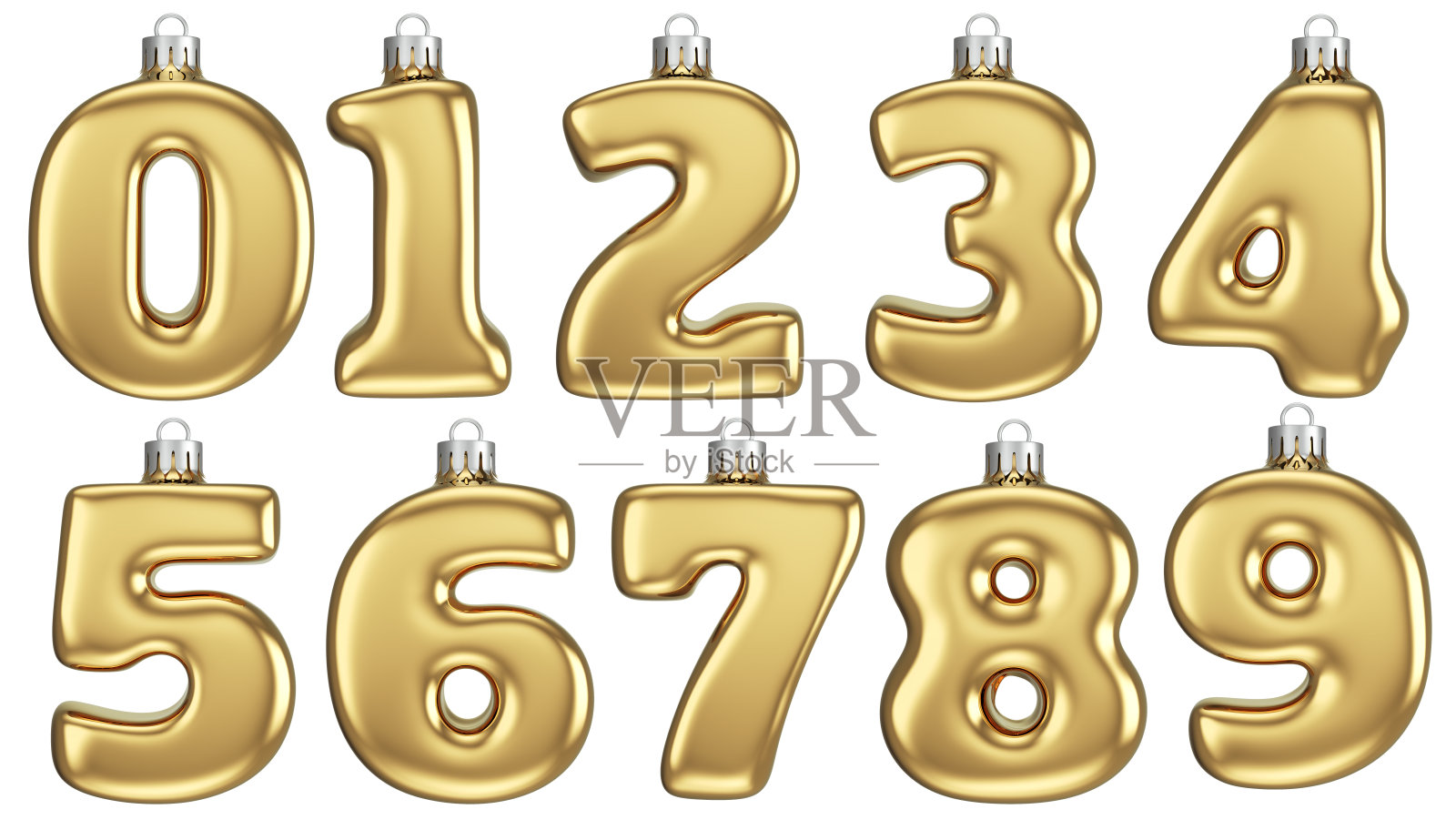 金色数字圣诞装饰物照片摄影图片