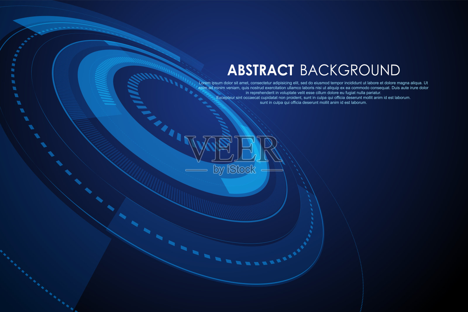 摘要环的形状、科技背景。插画图片素材