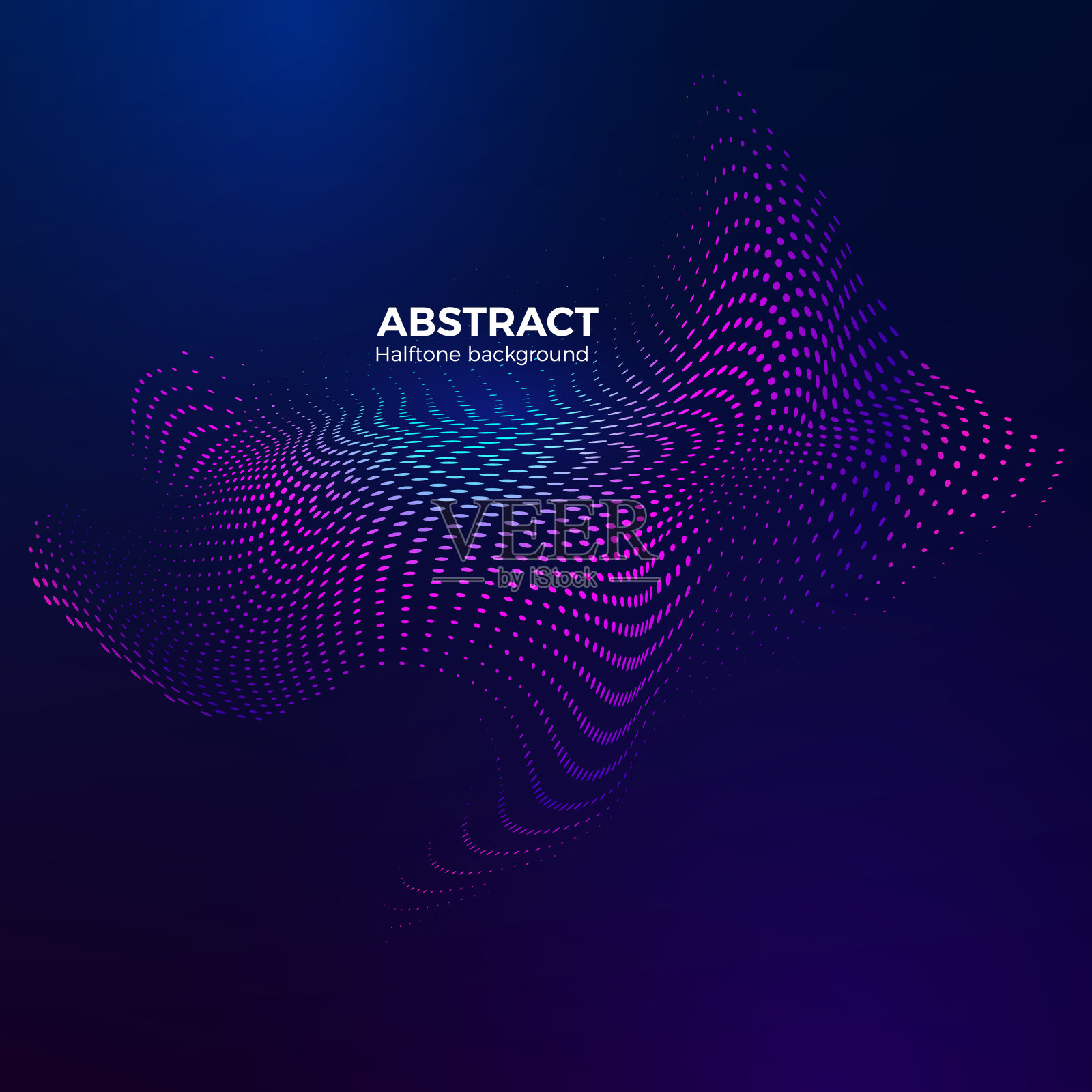 抽象彩色半色调背景。半色调设计元素运动效果。经点表面。矢量插图在蓝色和紫色的颜色插画图片素材