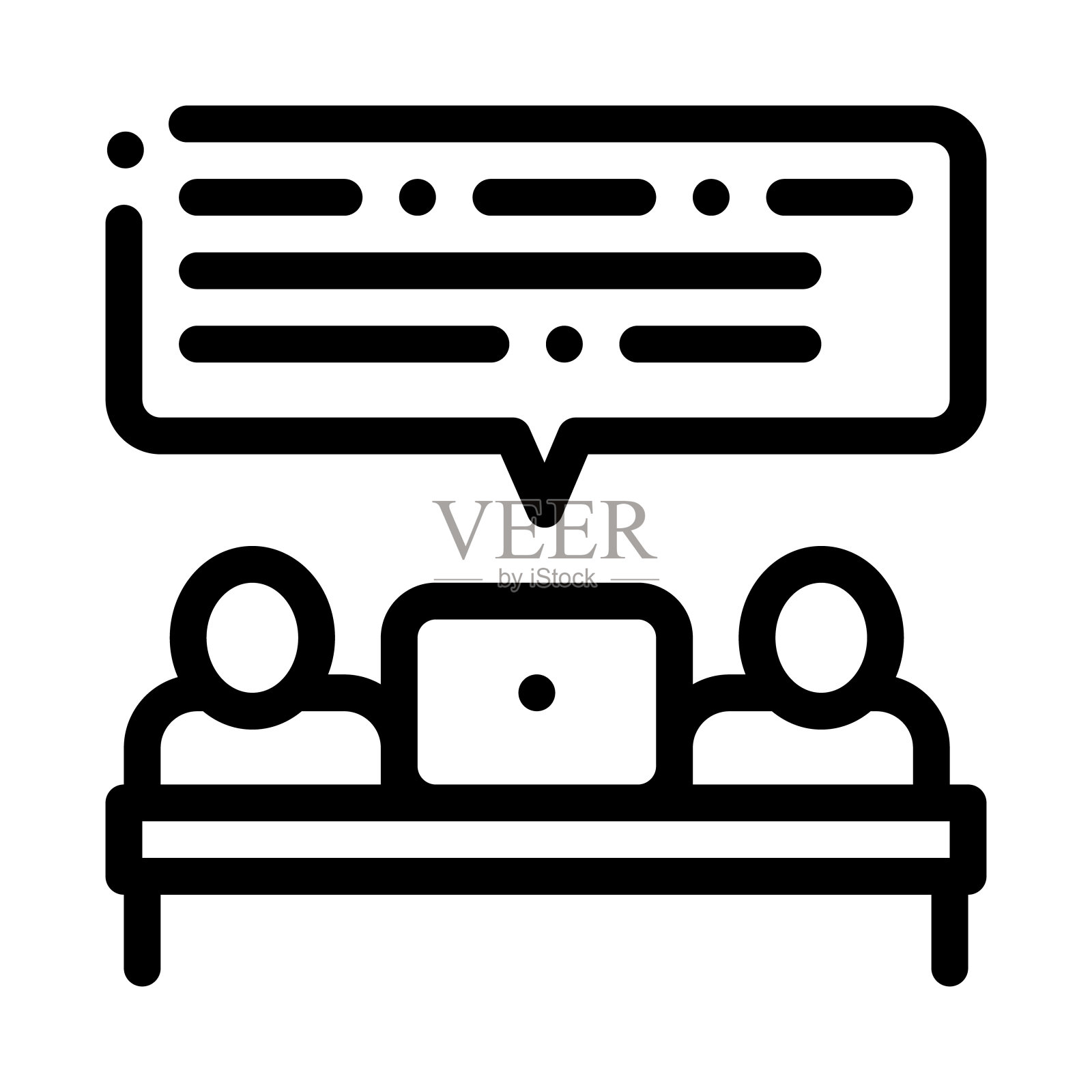 商务人士对话图标矢量大纲插图插画图片素材