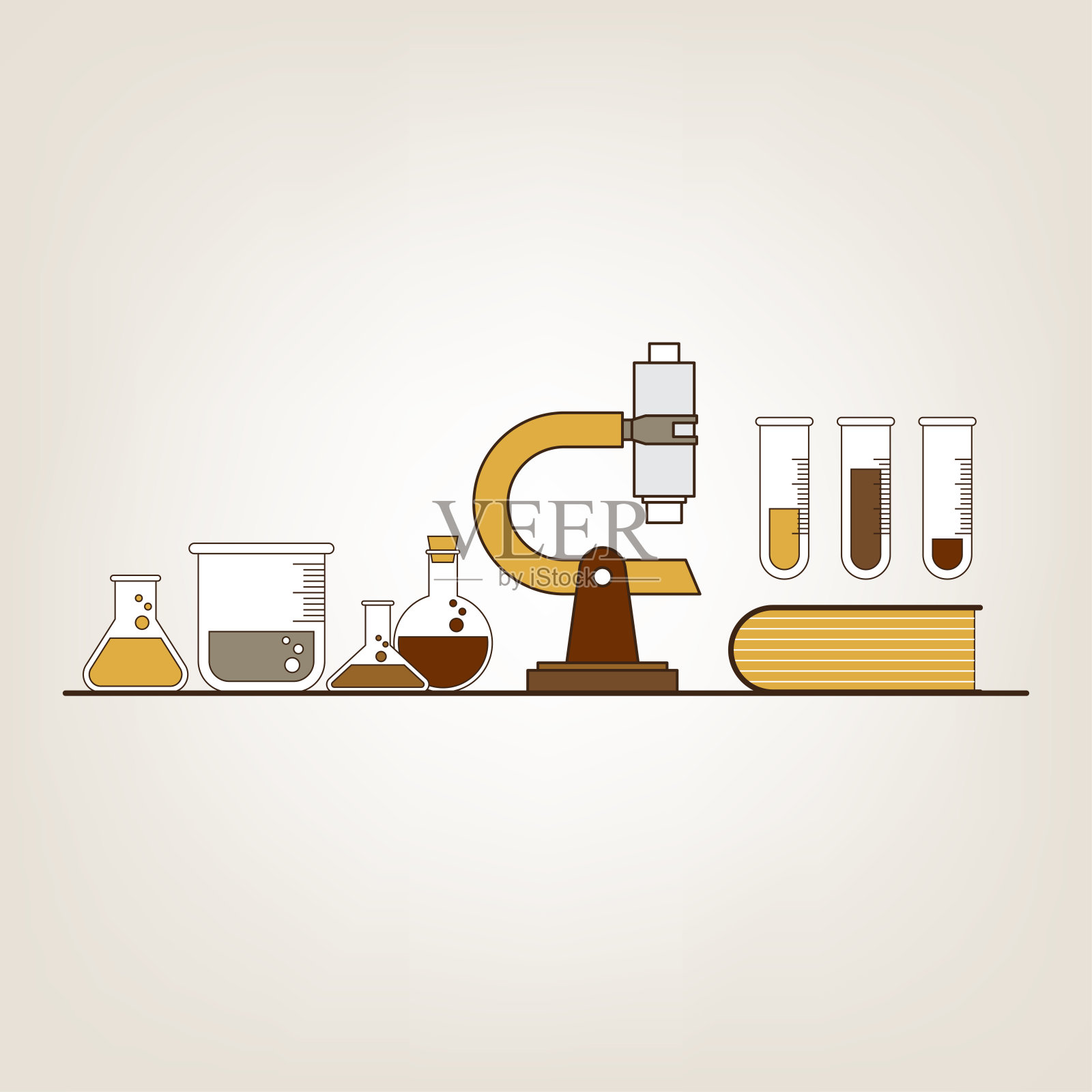 化学和科学图标设置信息图表。插画图片素材