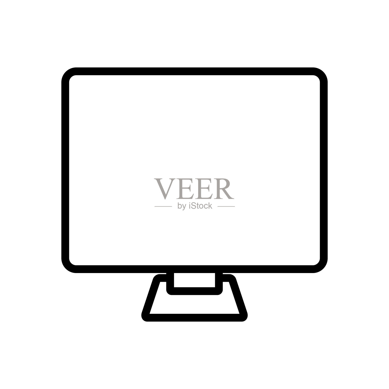 在白色背景上监控图标向量图标素材