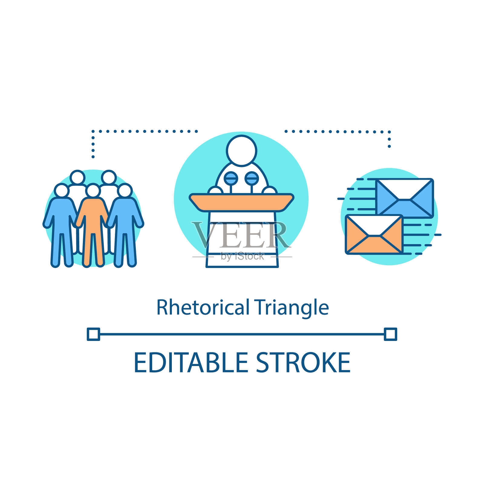 修辞三角形概念图标插画图片素材