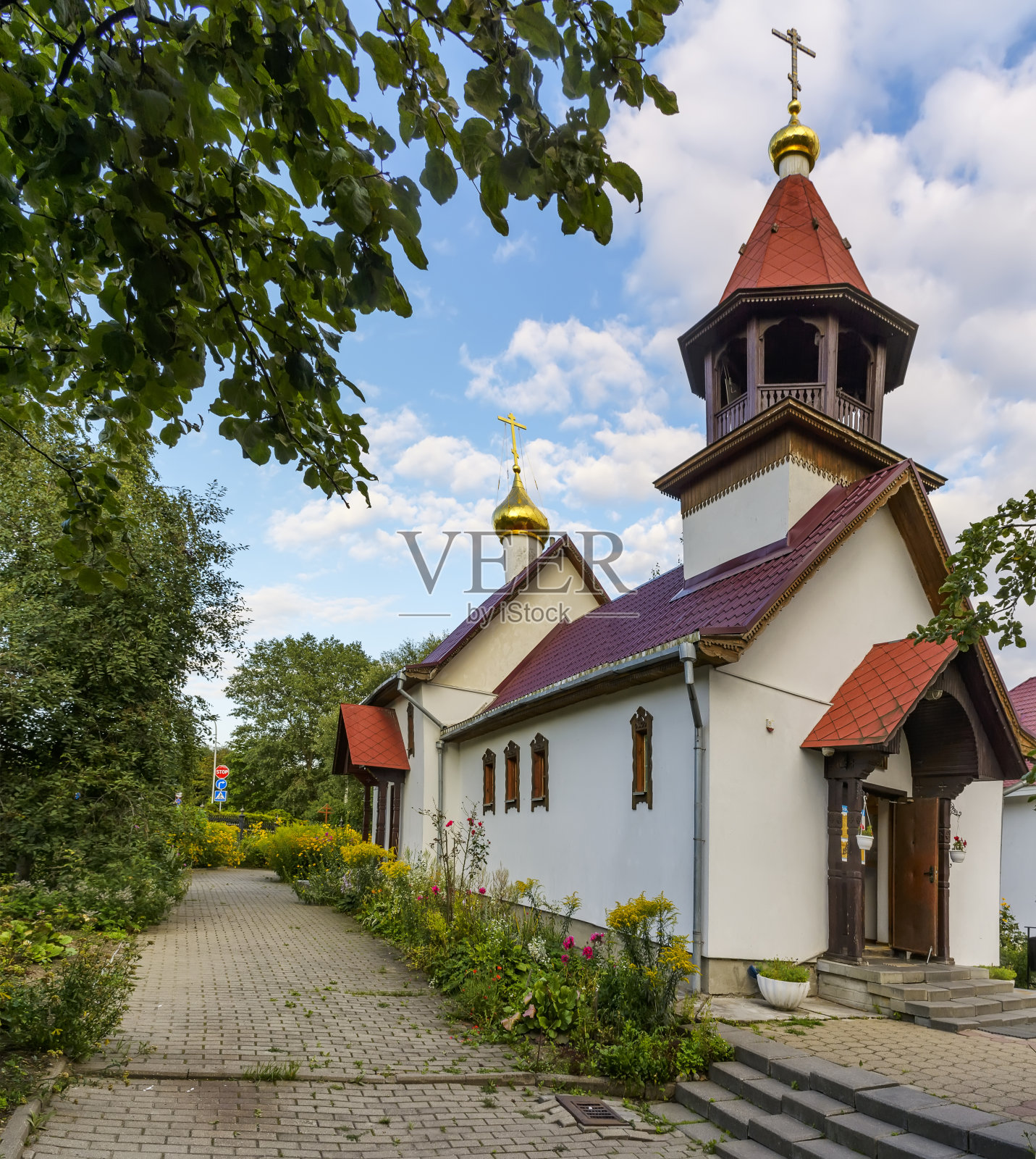 克鲁彼茨基教堂的圣母像。照片摄影图片