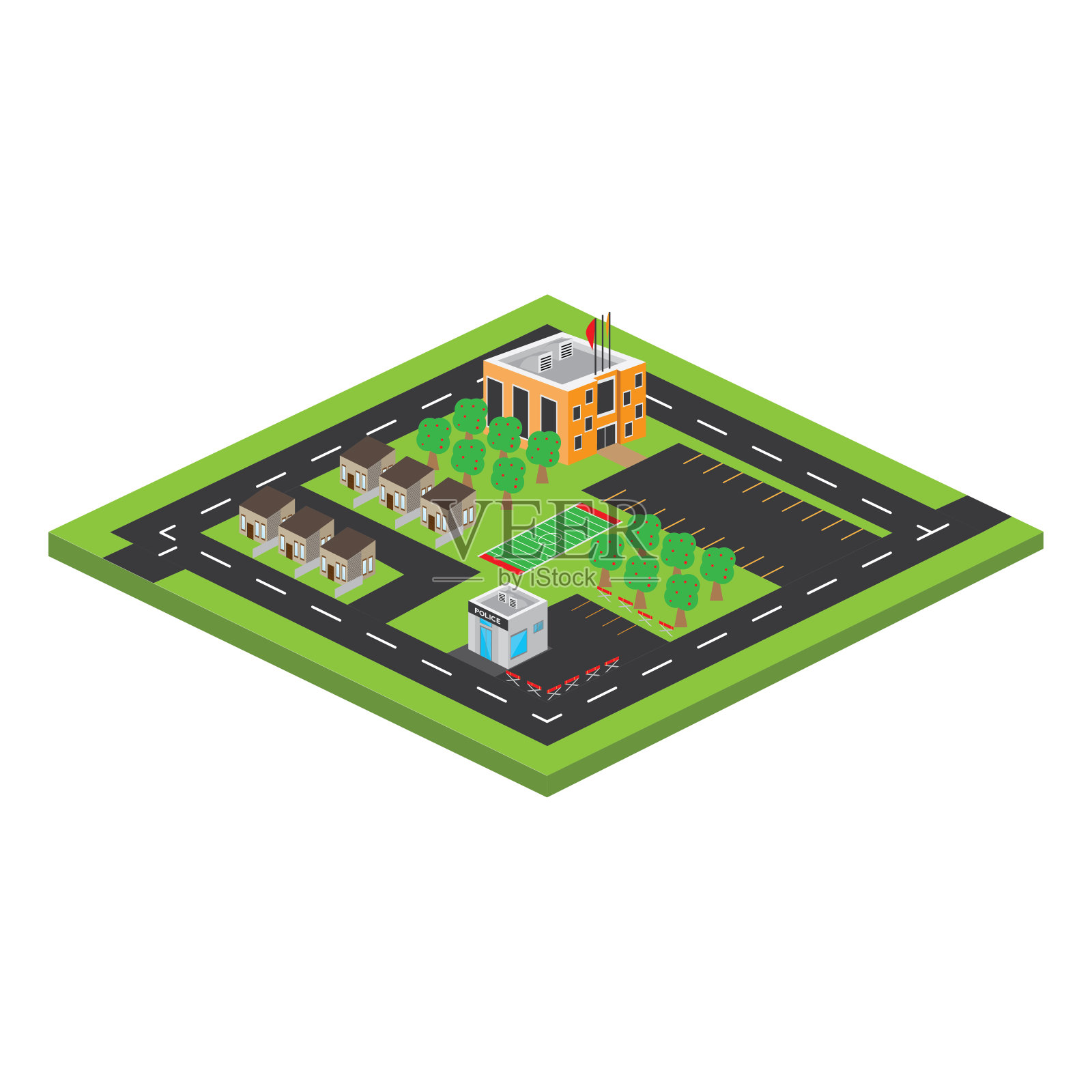 孤立的3 d大都市插画图片素材