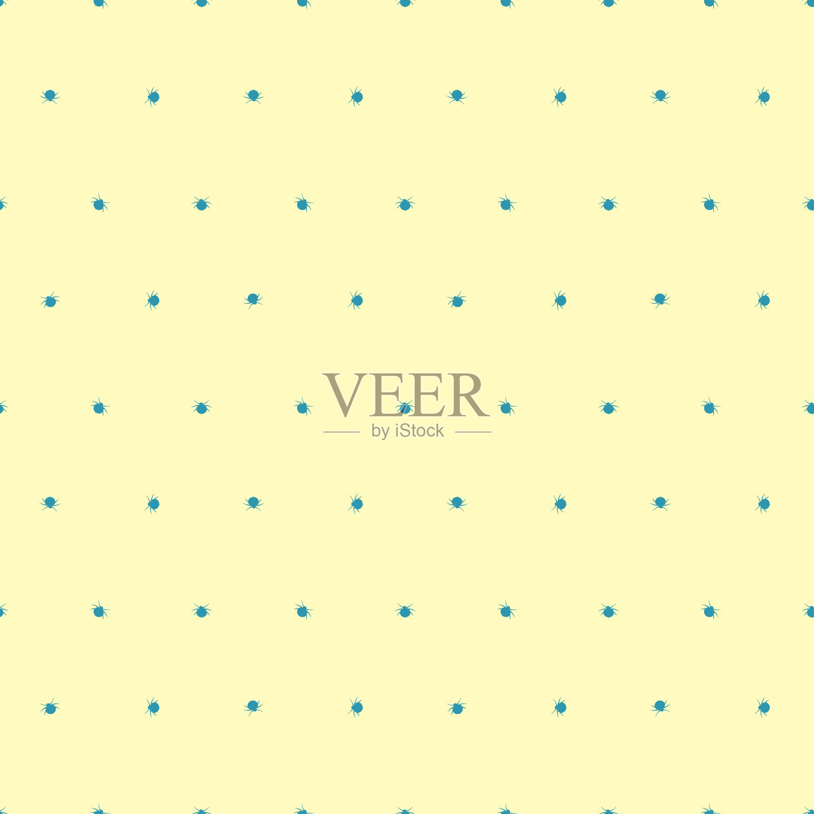 无缝背景与蜘蛛。简单的极简主义插图在中性粉彩背景插画图片素材