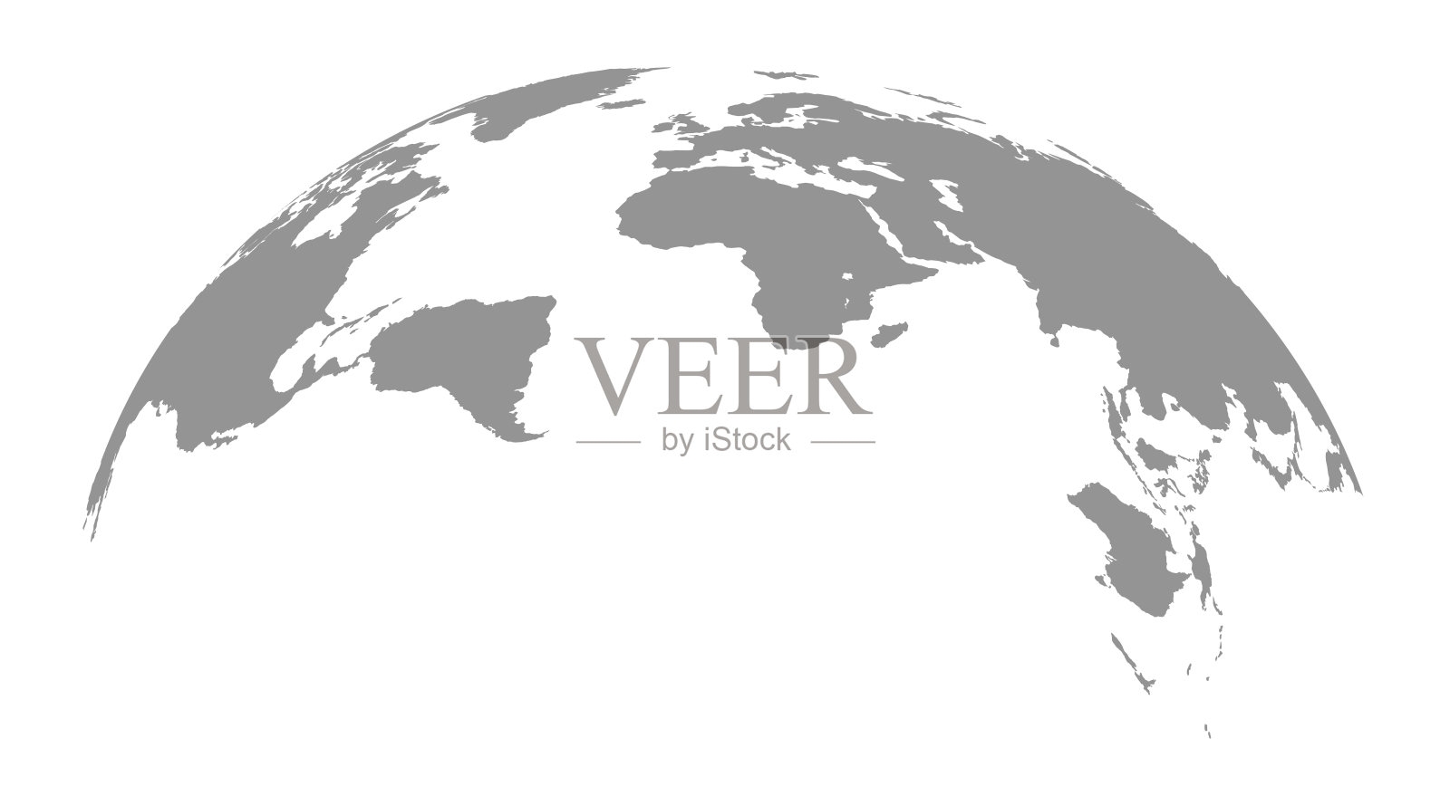 世界地图地球仪在白色背景。矢量图形在平面风格。插画图片素材