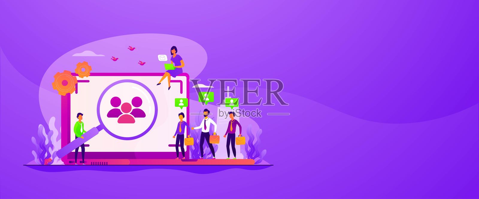 目标受众网络旗帜概念插画图片素材