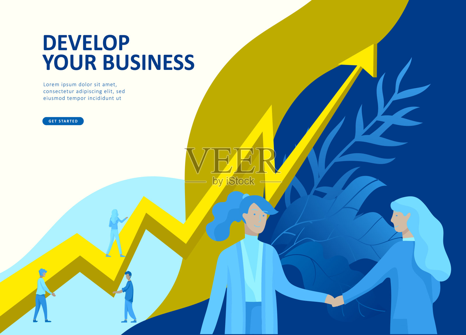 设置登陆页面模板人开发，商业应用，优胜者杯，财务顾问研究，即将启动和解决方案插画图片素材