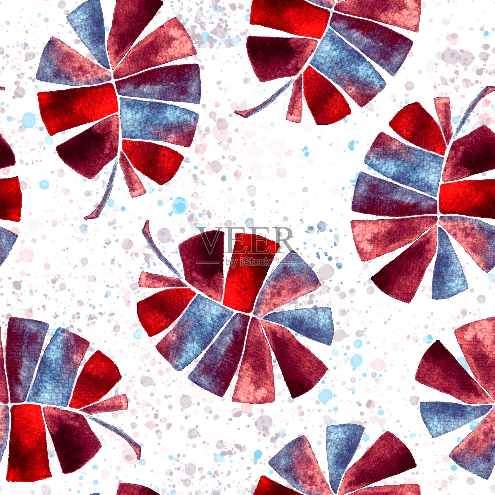 热带无缝模式。水彩幼稚的朋友插画图片素材