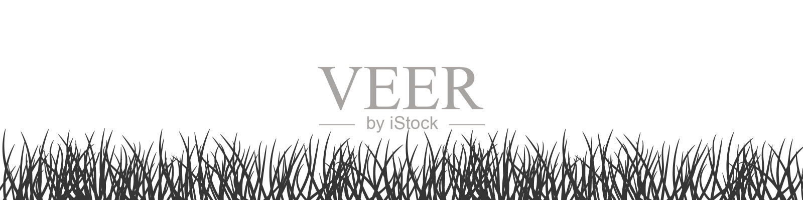 白色背景上的黑草。插画图片素材