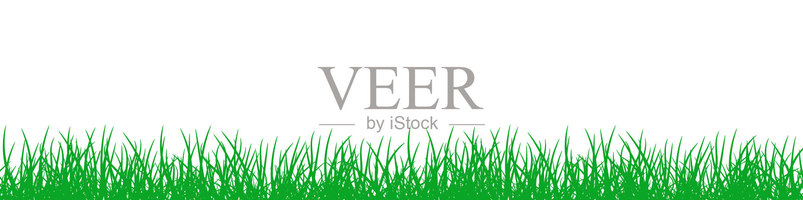 白色背景上的绿草。插画图片素材