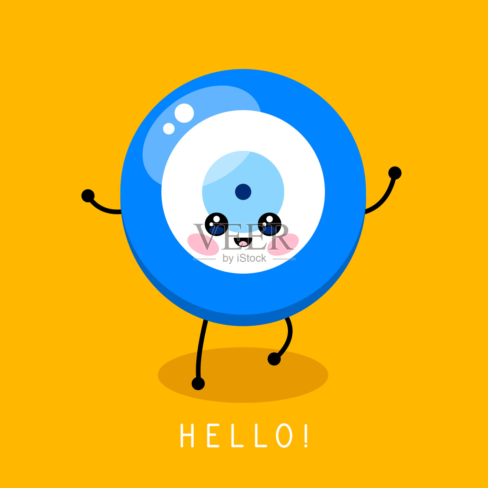 可爱的卡通土耳其邪恶的眼睛。卡哇伊在土耳其、希腊、塞浦路斯都是保护的象征。蓝色土耳其法蒂玛的眼睛。邪眼的护身符。Nazar。魔法物品、属性插画图片素材