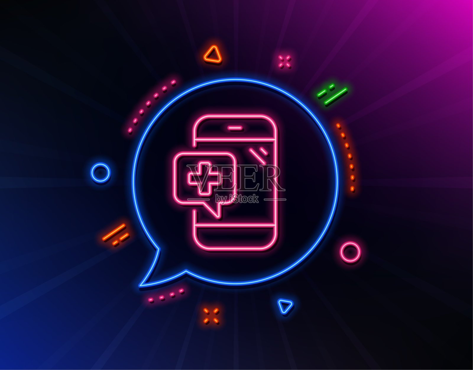 药品电话线路图标。移动医疗帮助标志。向量插画图片素材