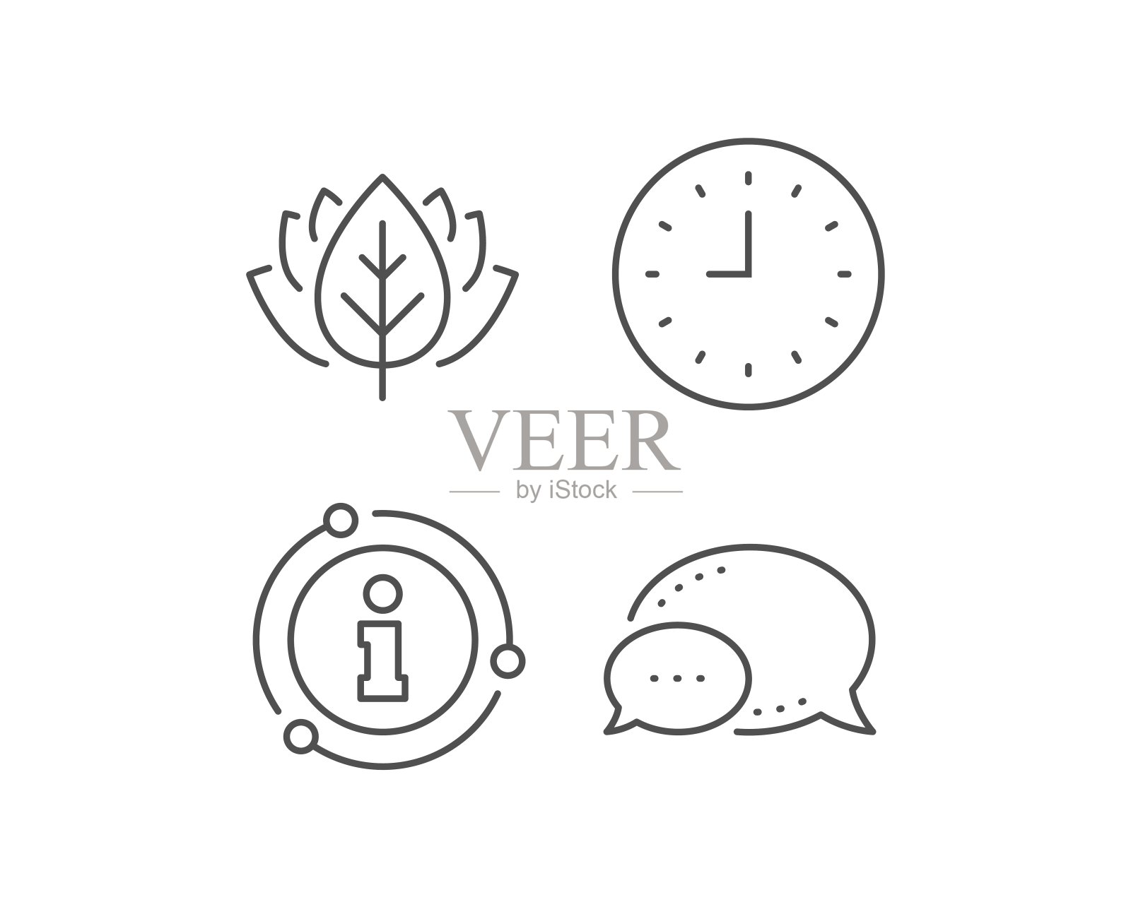 时钟线图标。时间或手表标志。向量图标素材