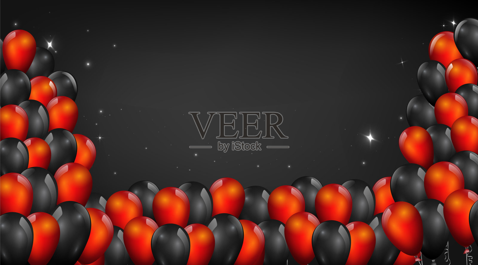 用于促销的红黑色矢量气球背景插画图片素材