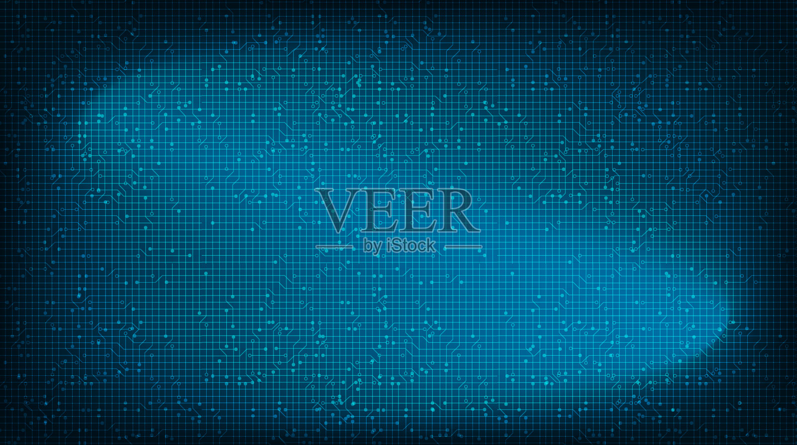 深蓝微芯片技术背景，高科技和安全概念设计，自由空间的文本放入，矢量插图。插画图片素材