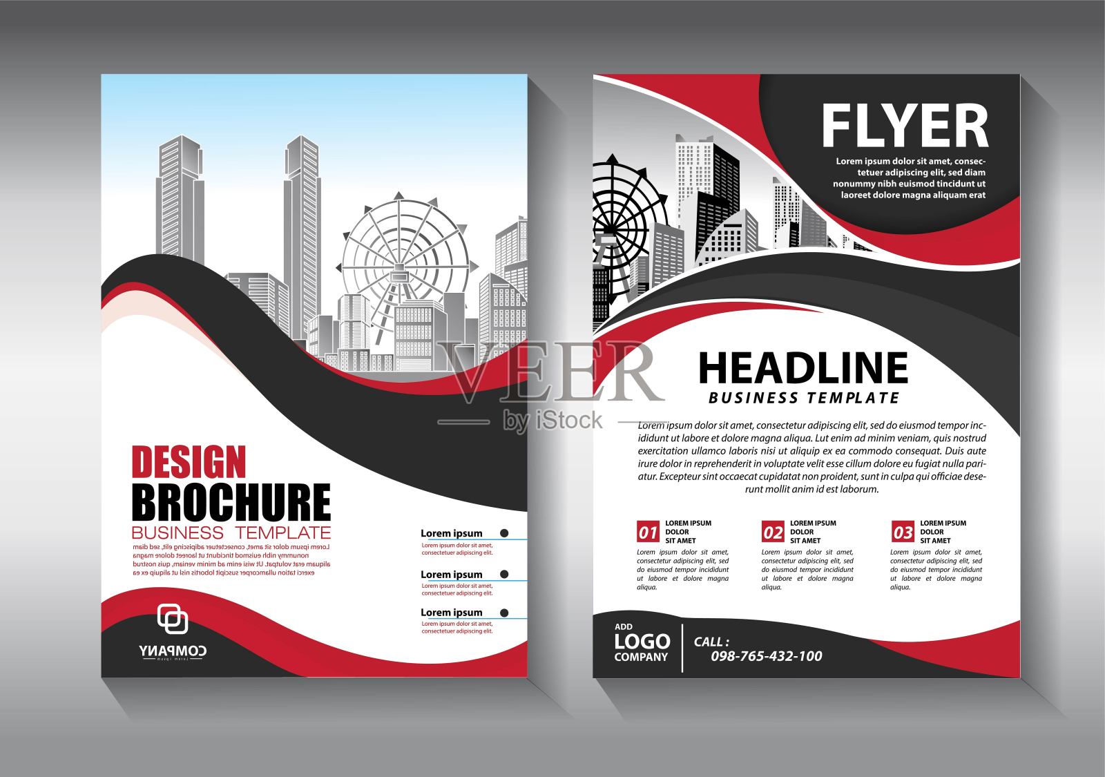 业务抽象向量模板。宣传册设计，涵盖现代布局，年度报告，海报，传单A4彩色三角形，几何形状的科技，科学，市场与灯光背景插画图片素材