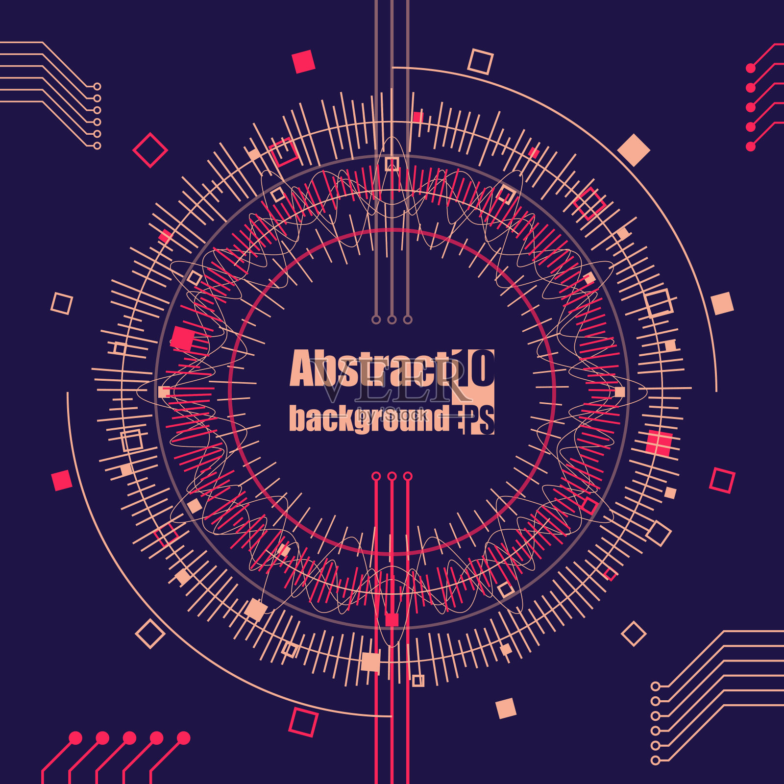 大数据vizualization。分形元素的线和点阵列。Eps10矢量插图。插画图片素材