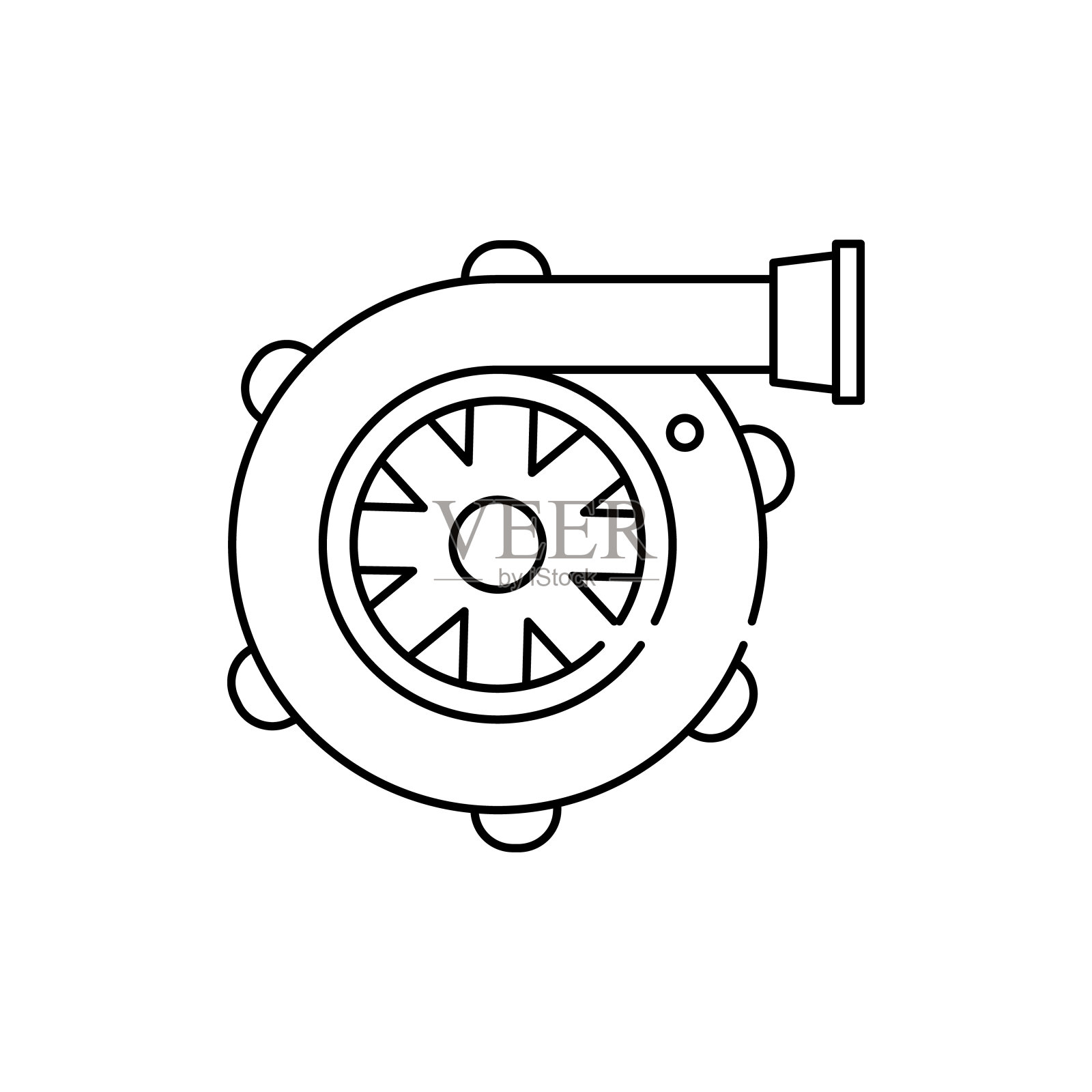 空气滤清器，汽车零件，电机线图标在白色背景上插画图片素材