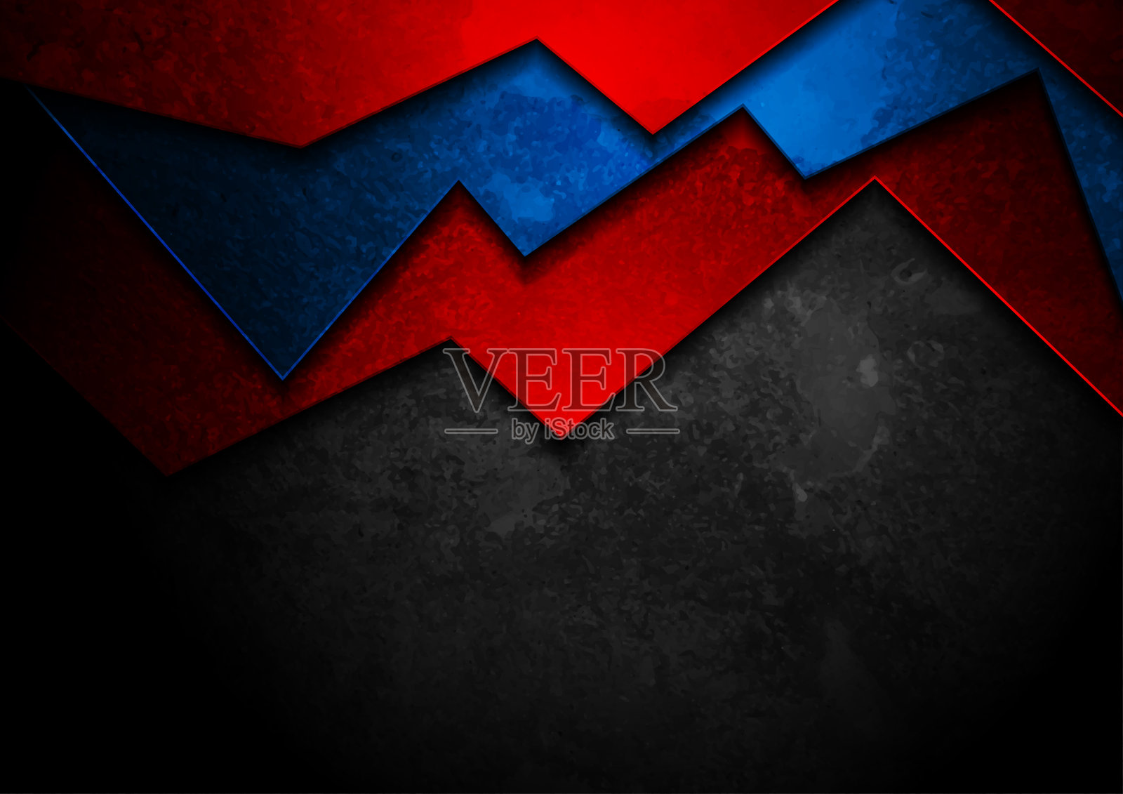 蓝色，红色和黑色垃圾抽象技术公司背景插画图片素材