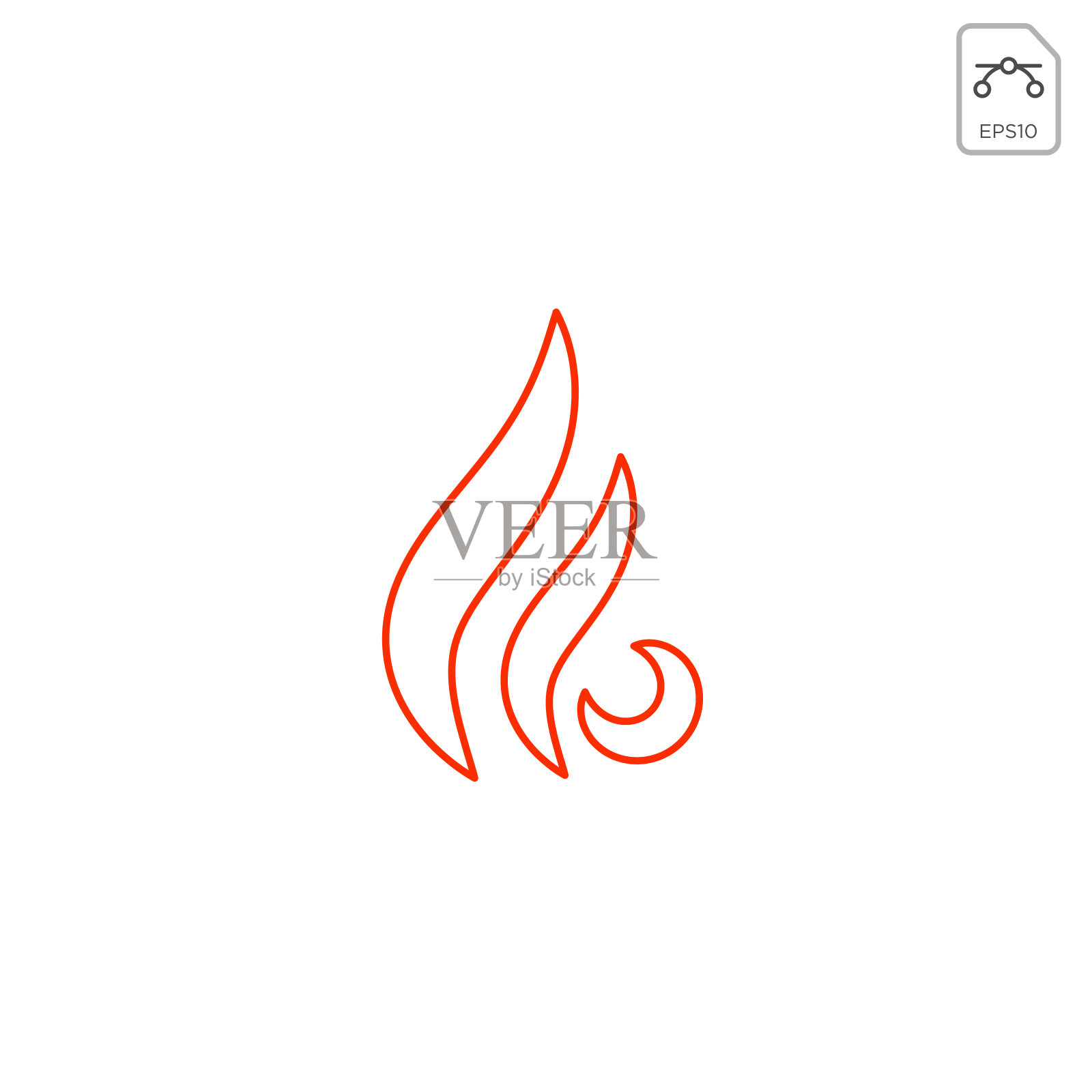 火焰符号或图标矢量元素设计元素图片