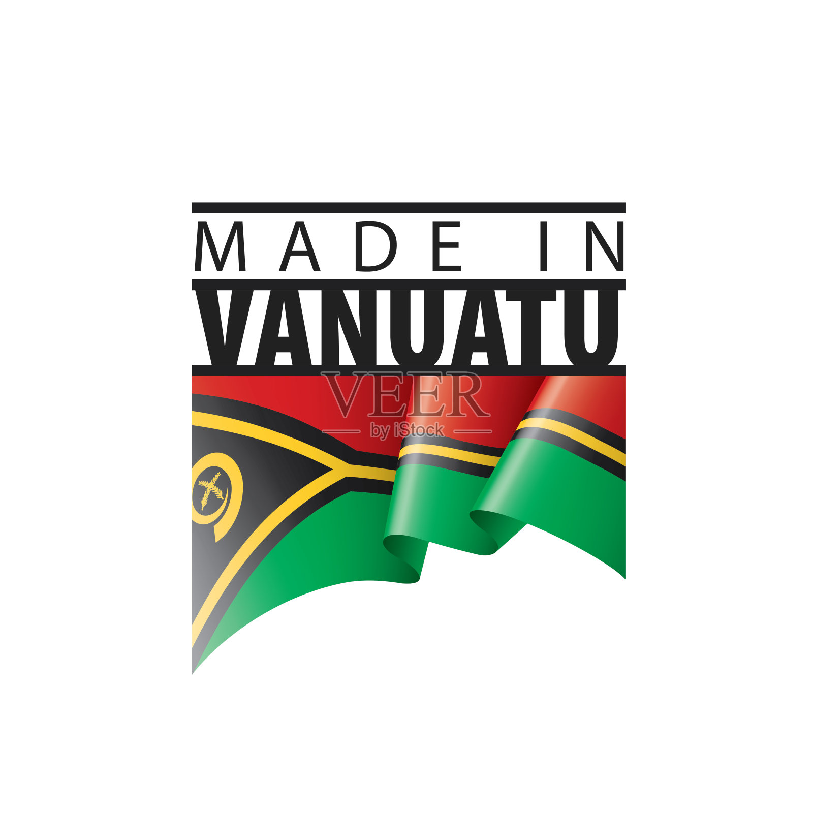 瓦努阿图国旗，白色背景上的矢量插图插画图片素材