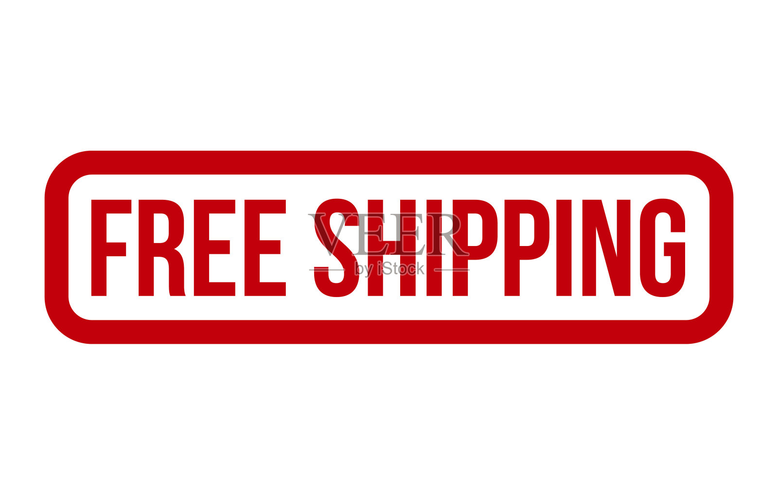 红色自由运输橡皮图章-矢量插画图片素材