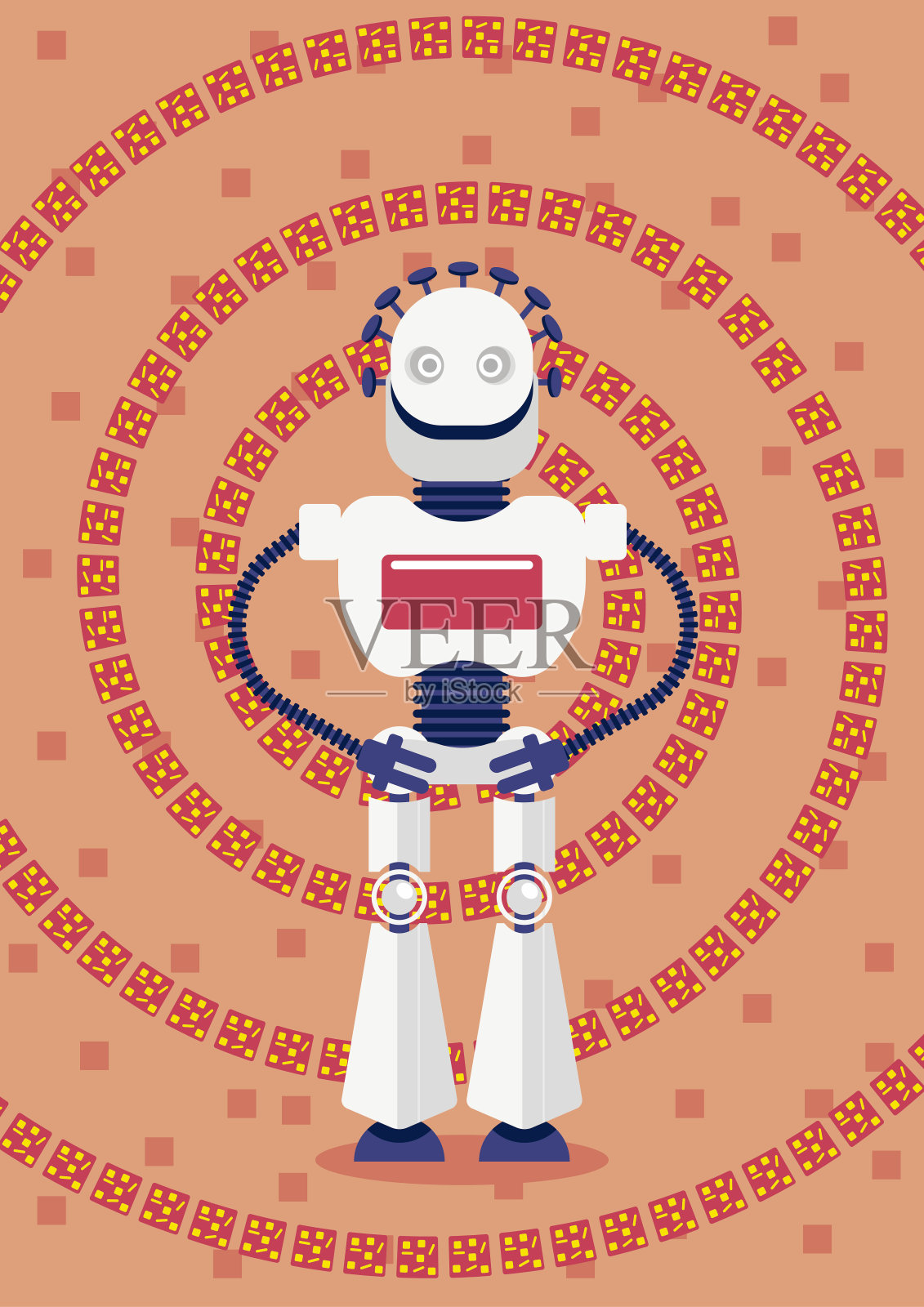 饼干打转，或者说明人工智能是如何检测我们的喜好和厌恶的插画图片素材