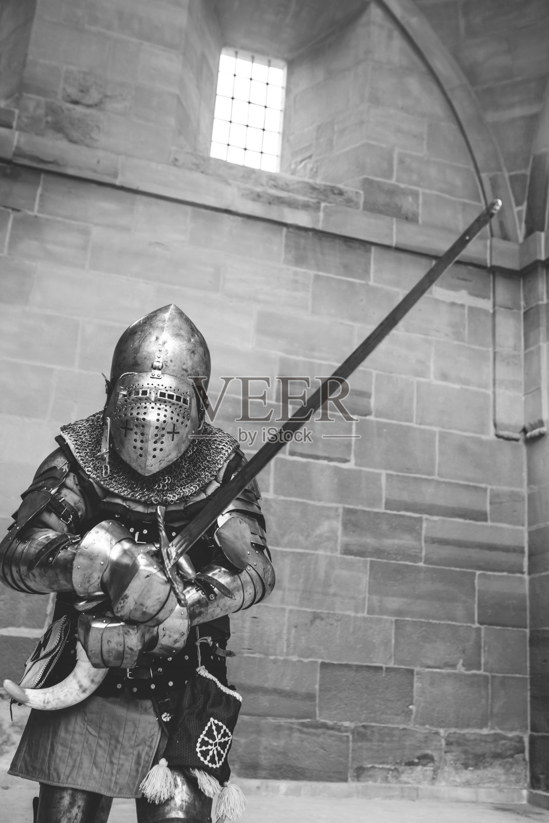 中世纪的骑士。照片摄影图片