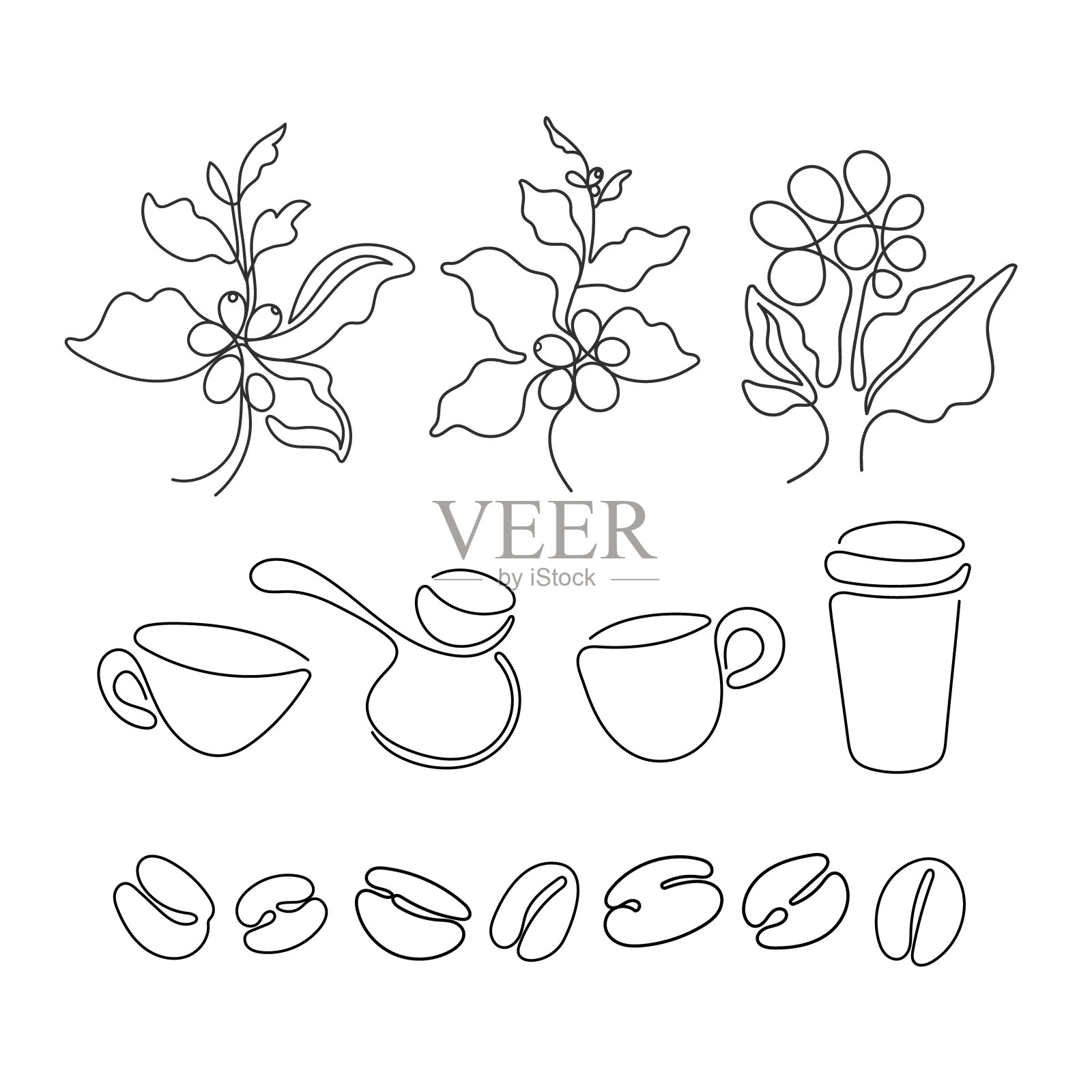 咖啡。矢量艺术图形标志。插画图片素材