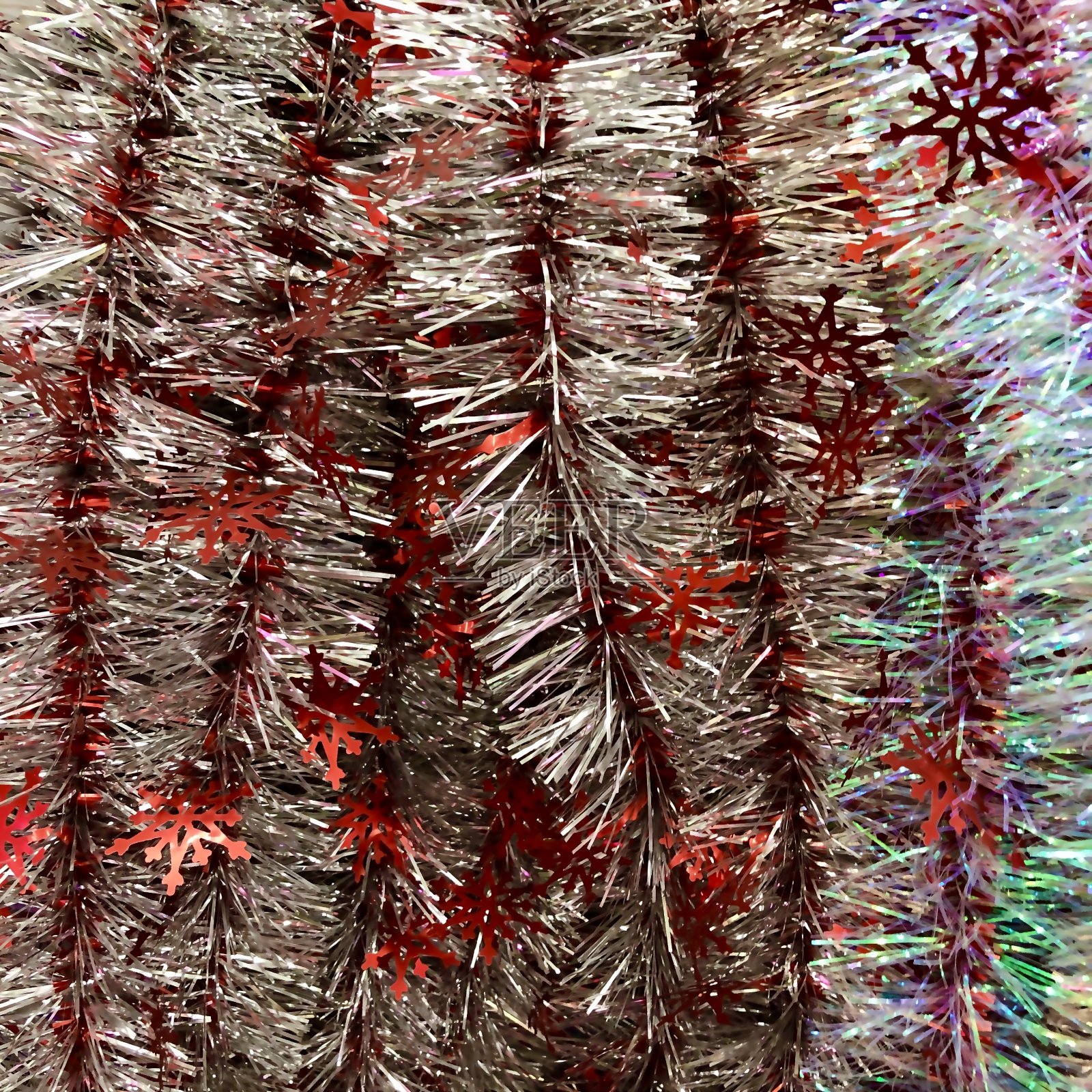 圣诞背景，纹理，圣诞树的金属箔照片摄影图片