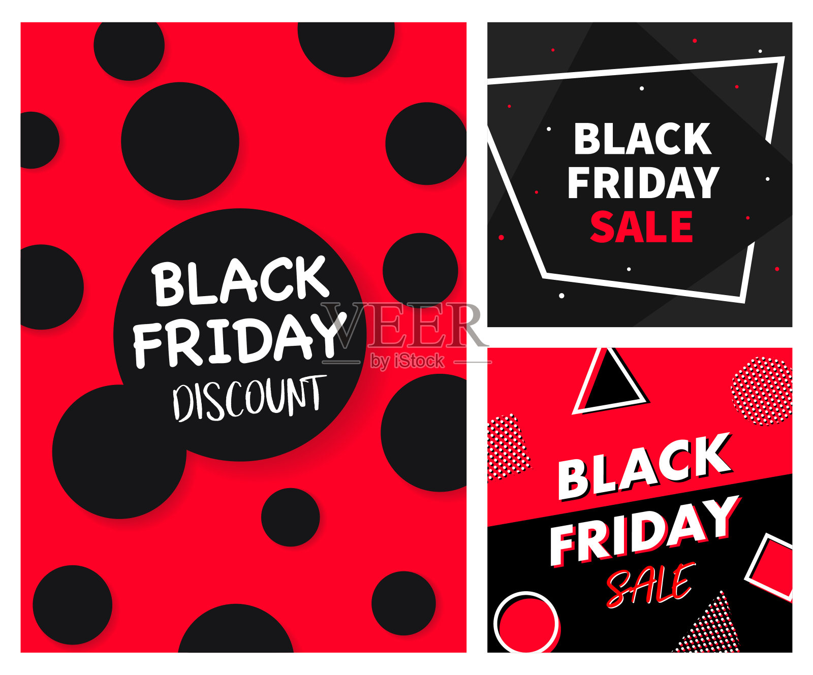 黑色星期五A4传单横幅海报模板矢量插图背景贺卡套装设计元素图片