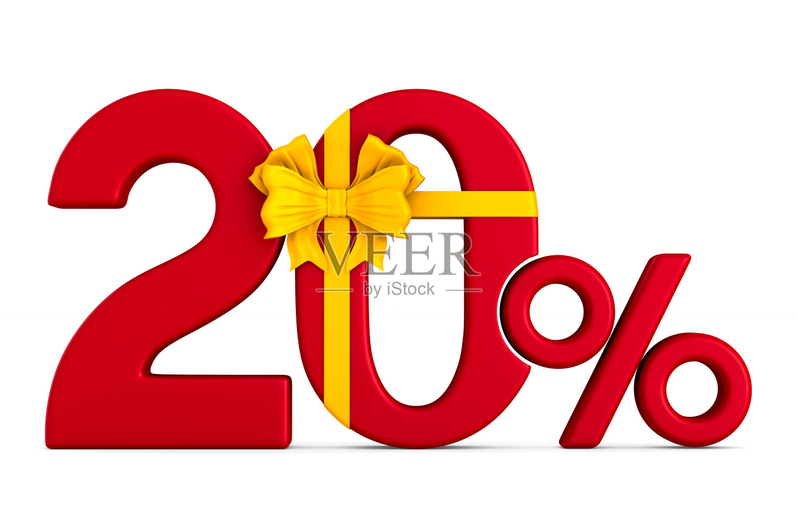 百分之二十的白色背景。孤立的3 d演示照片摄影图片