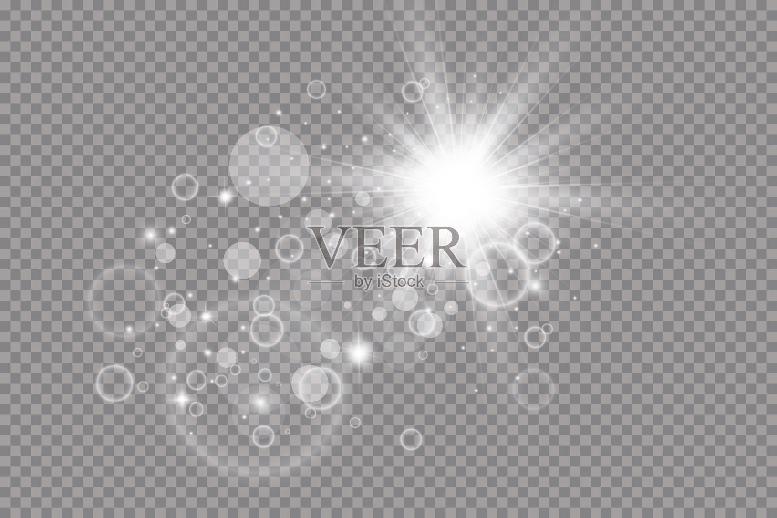 发出光的效果。矢量插图。圣诞节的闪光。灰尘插画图片素材