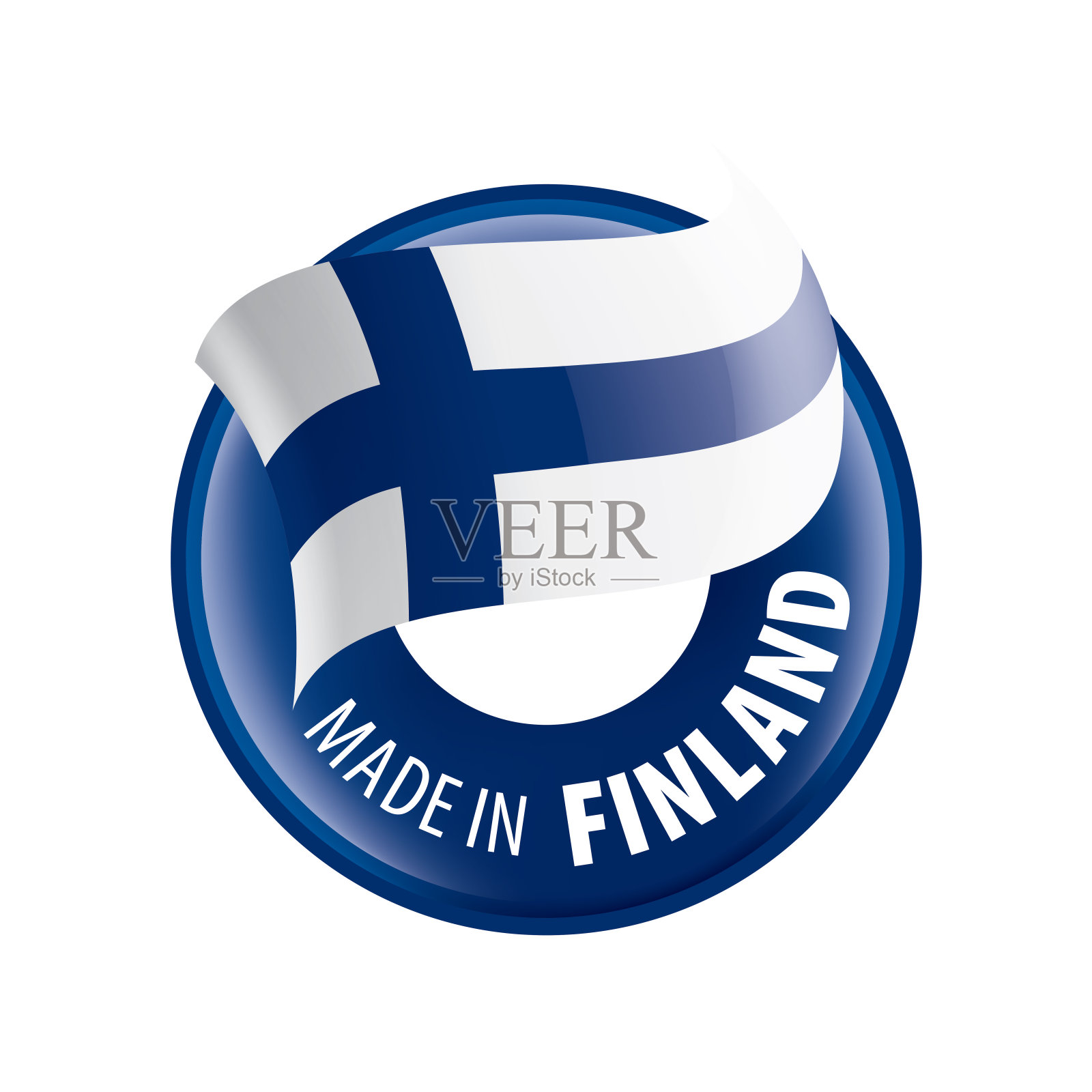 芬兰国旗，矢量插图在白色的背景插画图片素材