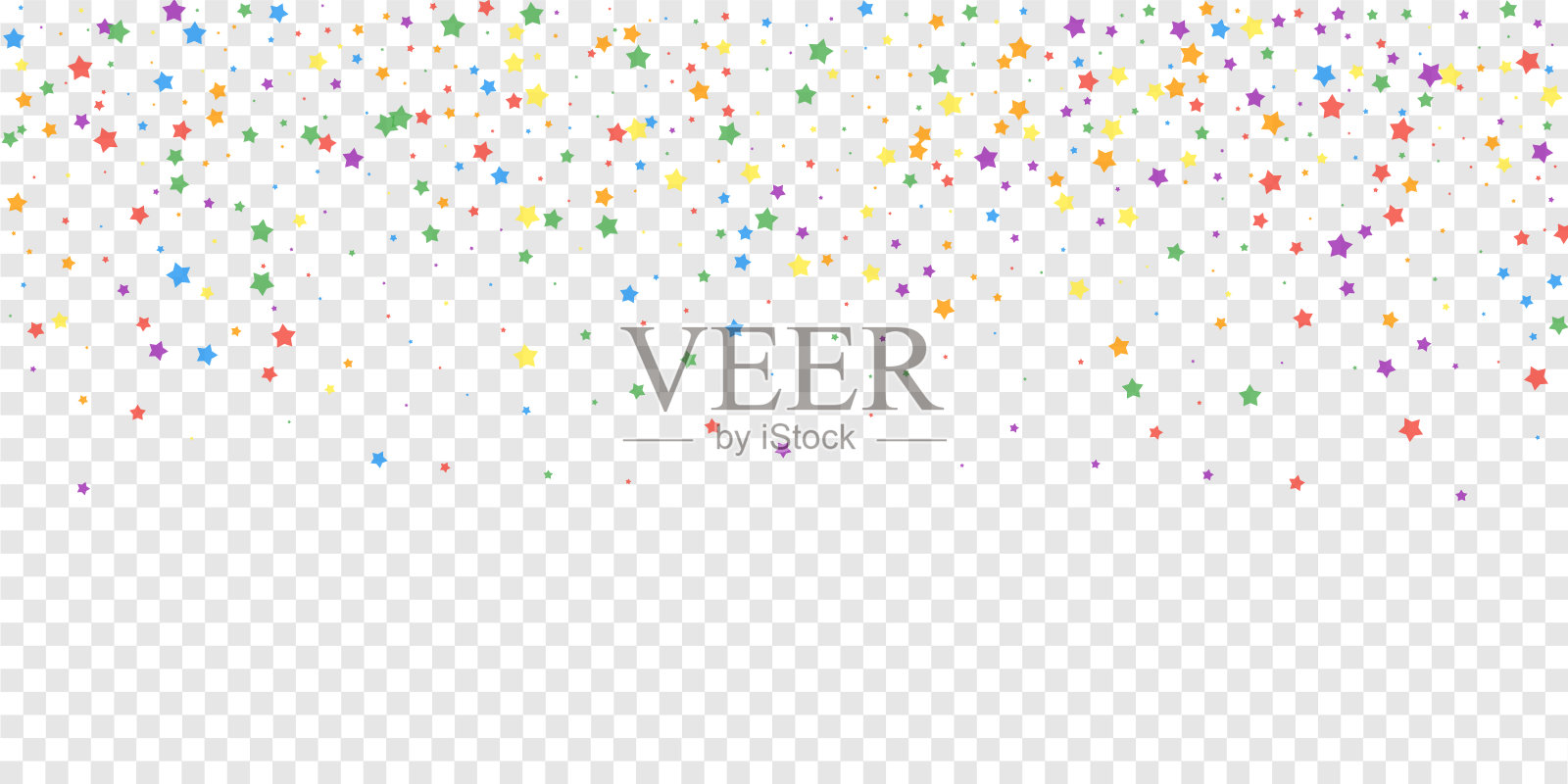 节日的五彩纸屑。庆祝的星星。快乐的星星插画图片素材