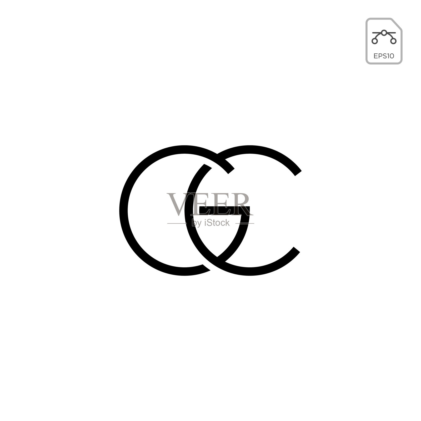 字母GC CG字母组合符号设计向量插画图片素材