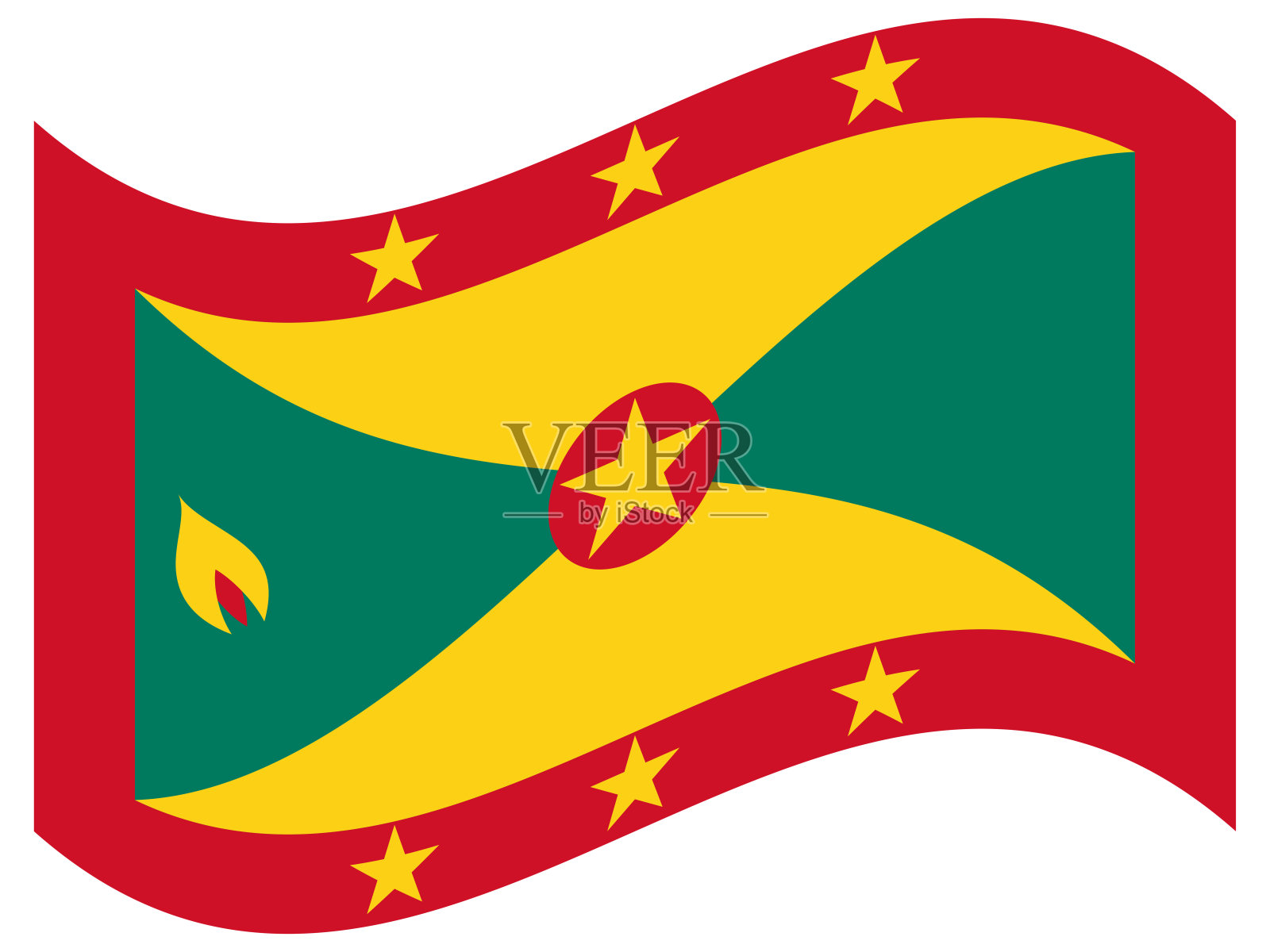 挥动格林纳达矢量旗插画图片素材