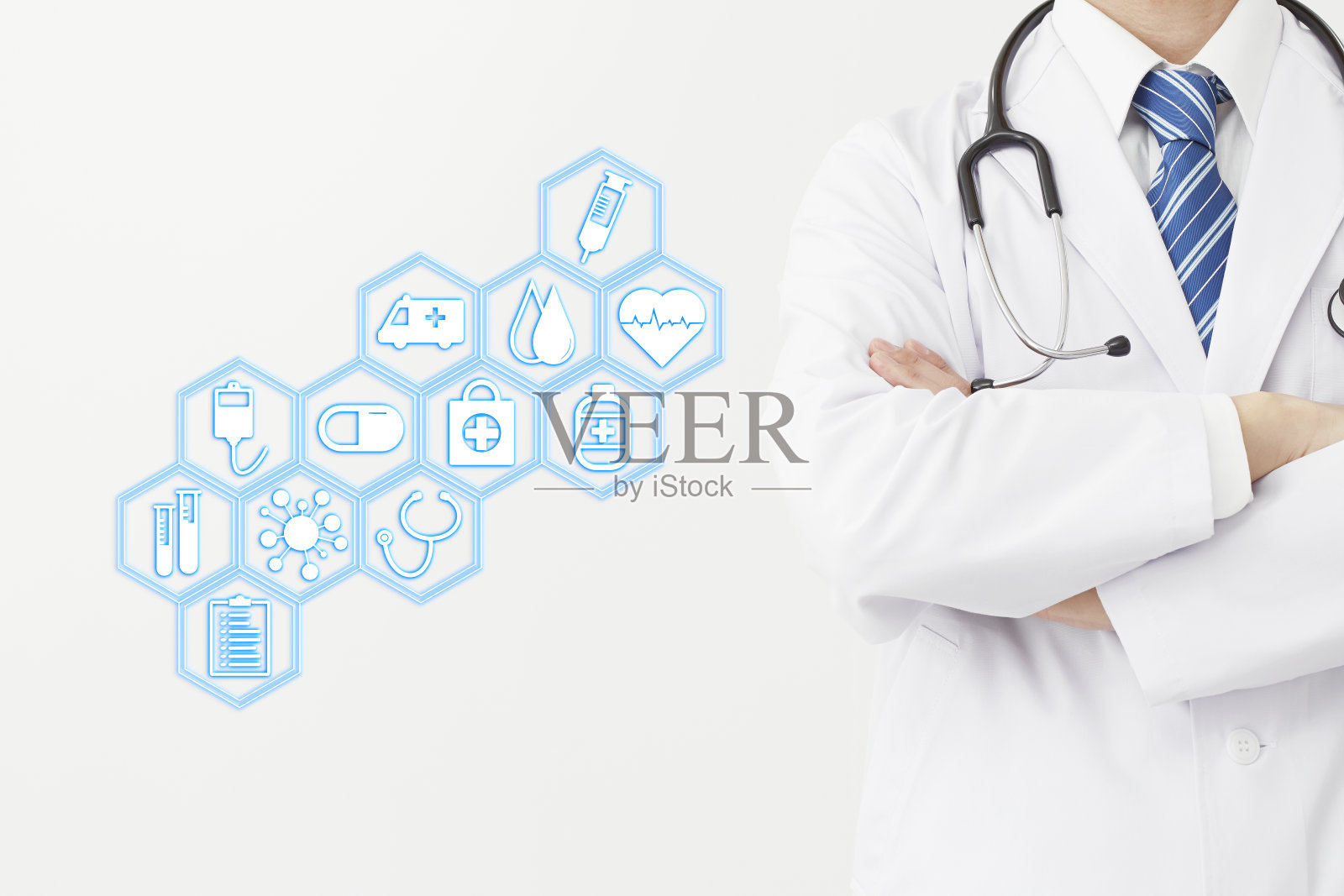 日本医生，没有脸照片摄影图片