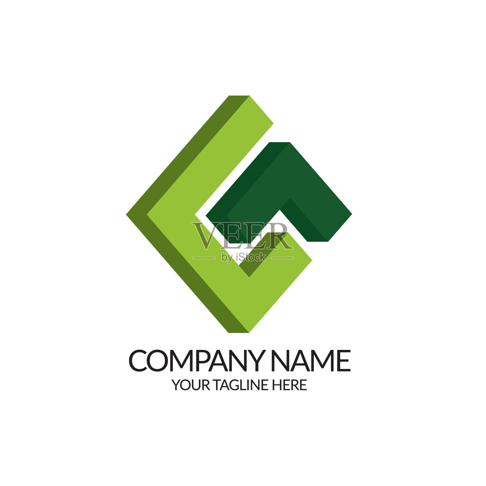 公司绿色向量创意标志插画图片素材