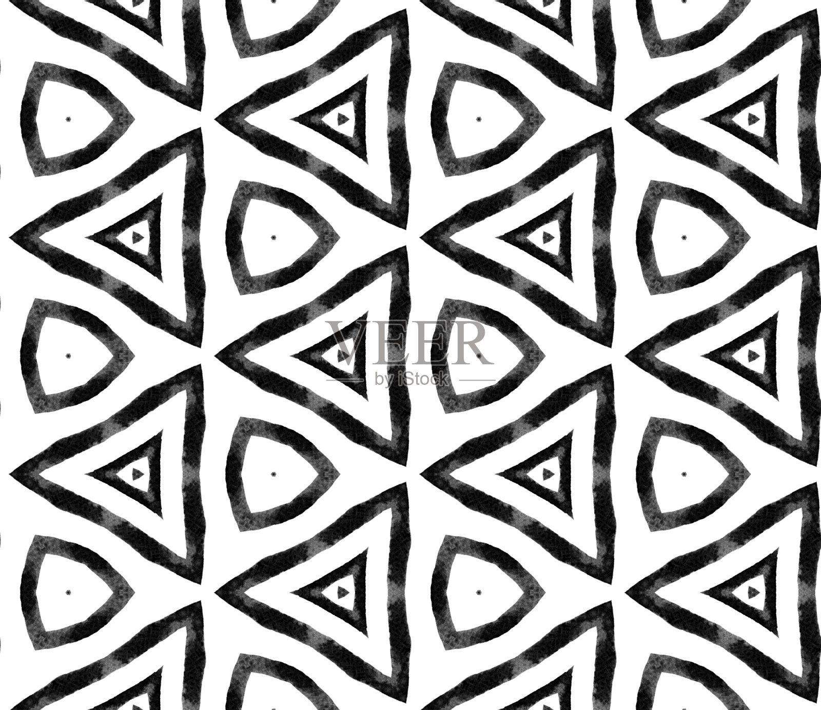 黑白万花筒无缝图案。汉插画图片素材