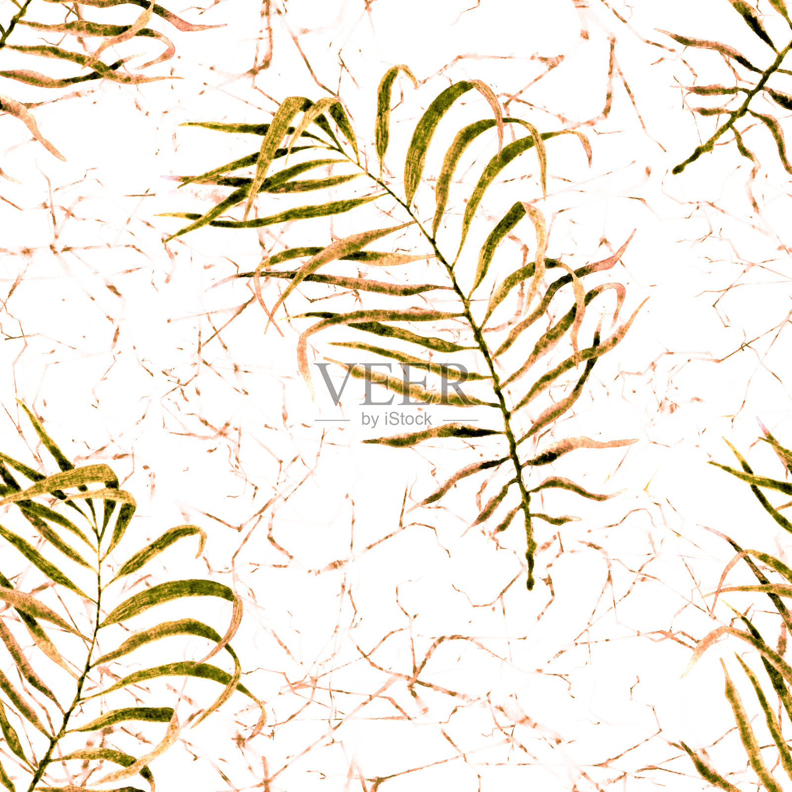 热带无缝模式。水彩拍打朋友插画图片素材