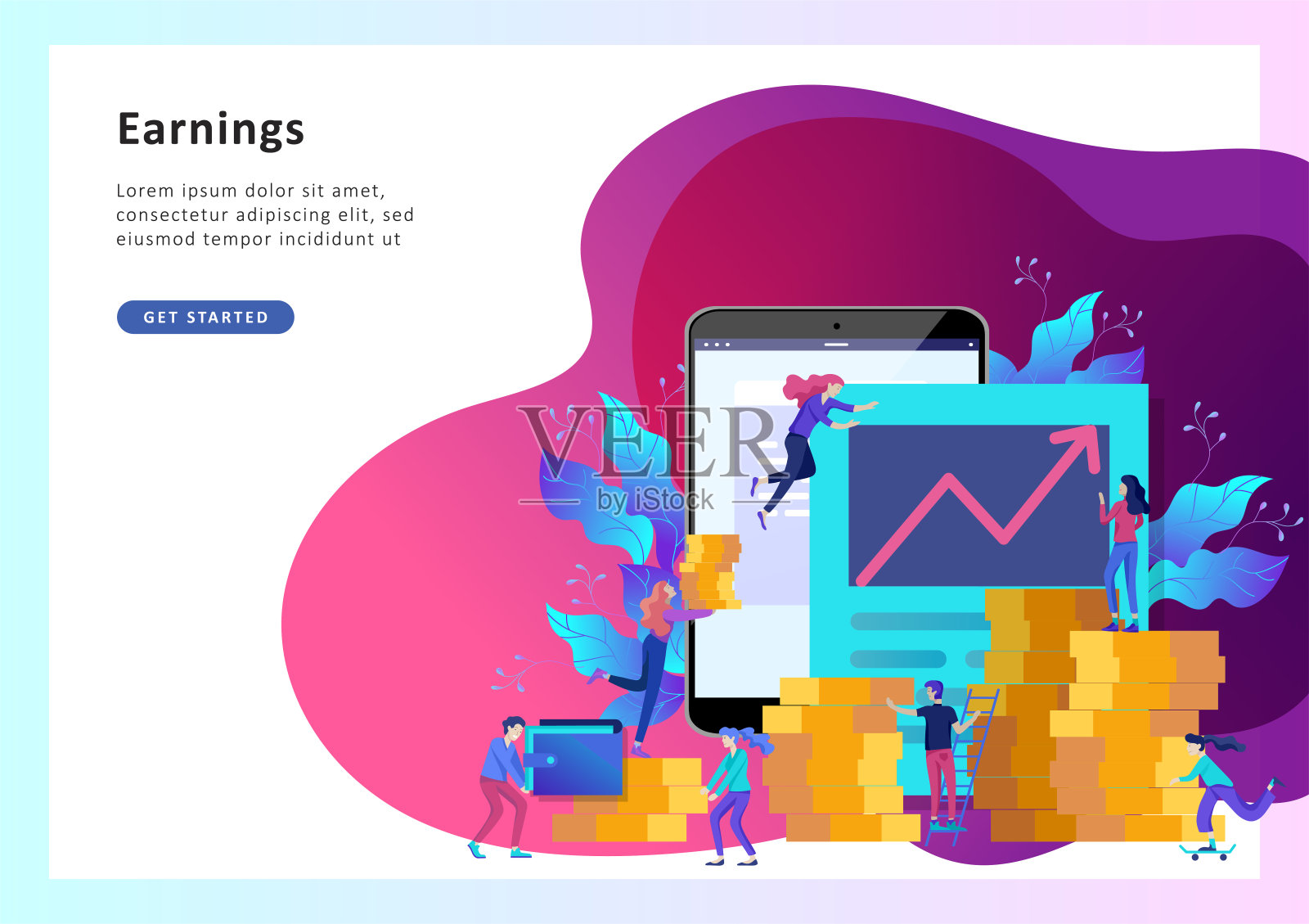 概念金融投资，投资创新，营销，分析，保证金网页插画图片素材