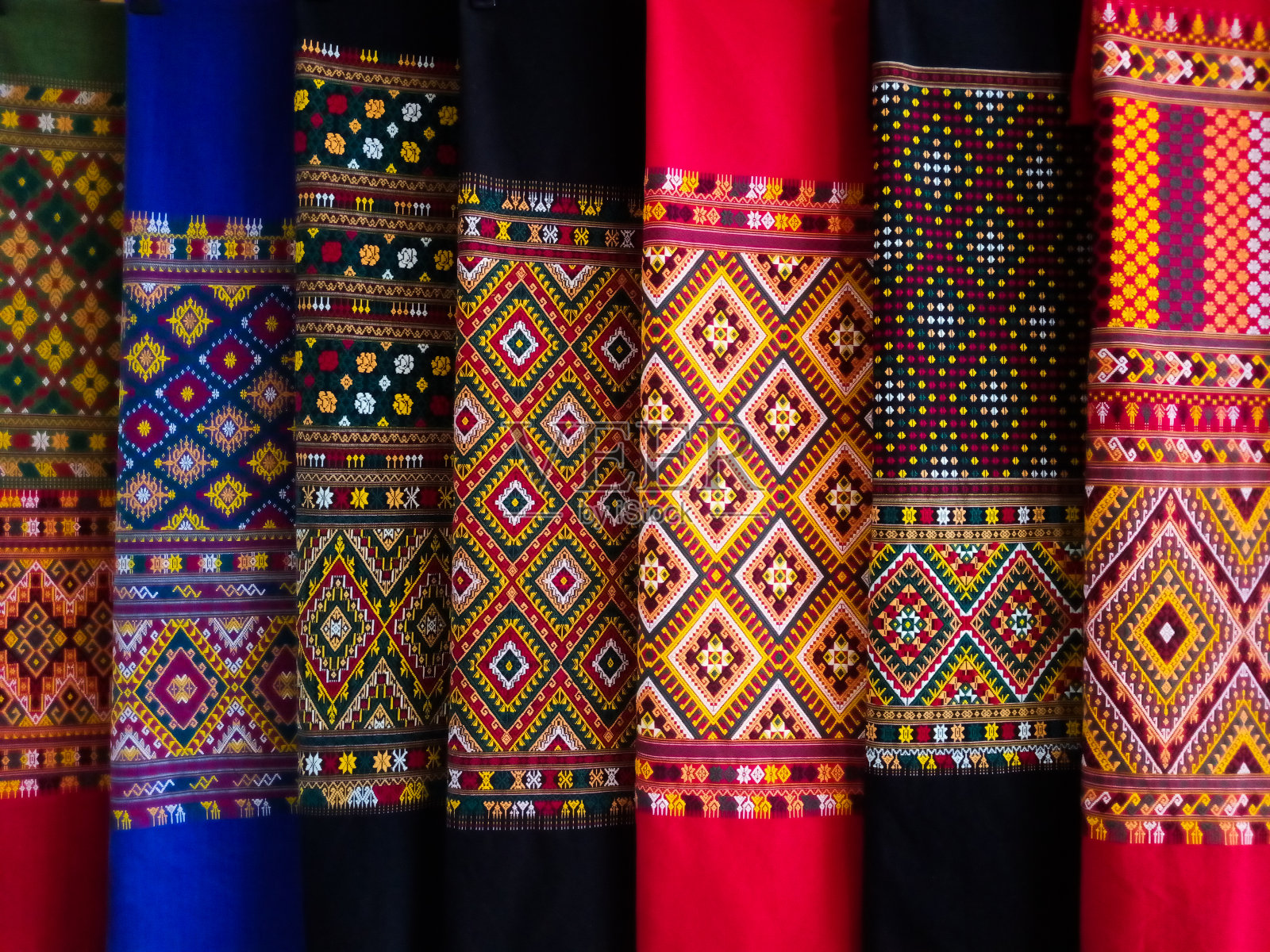 泰式丝织物照片摄影图片