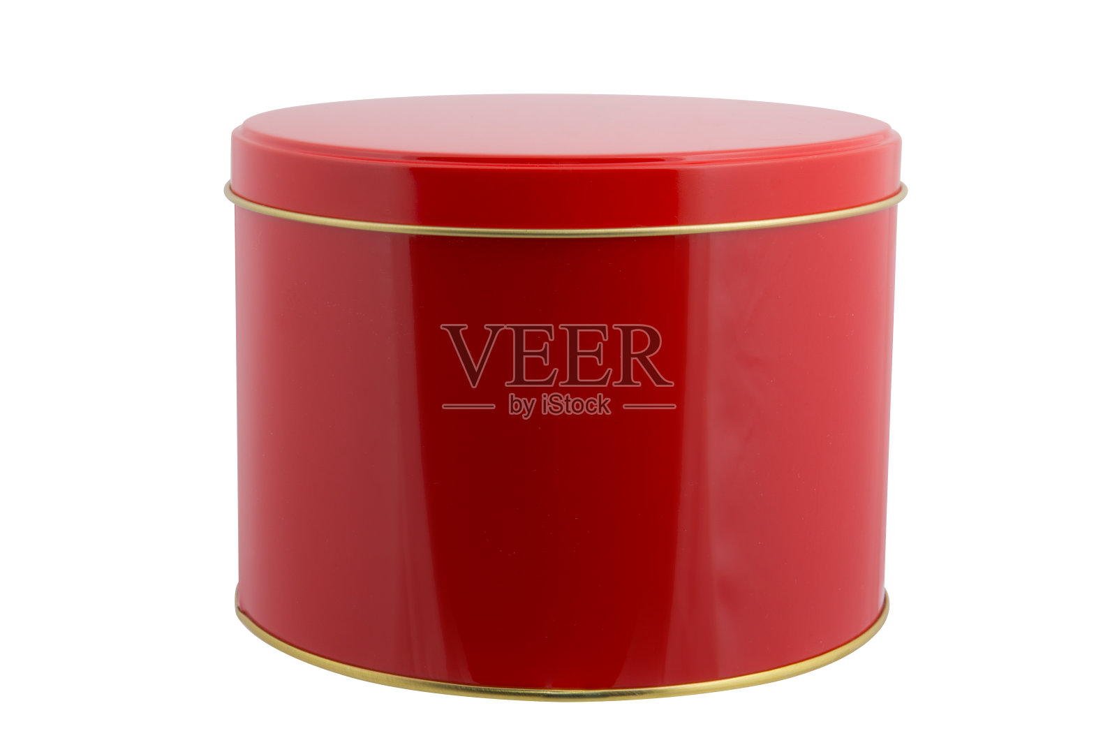 红色圆形容器干燥产品，如茶，咖啡，糖，谷物，糖果，香料，坚果。孤立在背景照片摄影图片