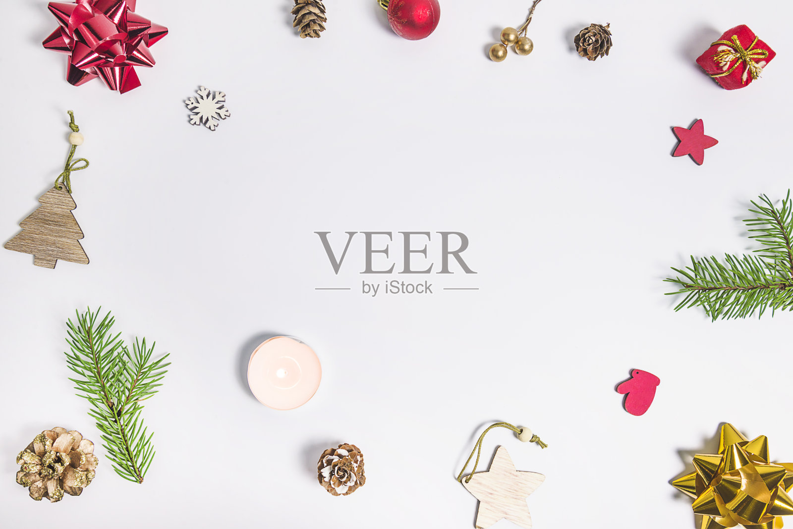 白色圣诞假日背景。照片摄影图片