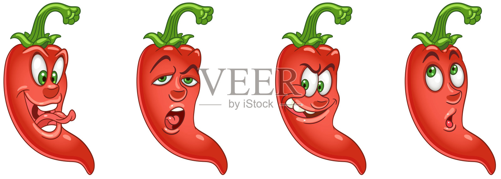 卡通红辣椒设计元素图片