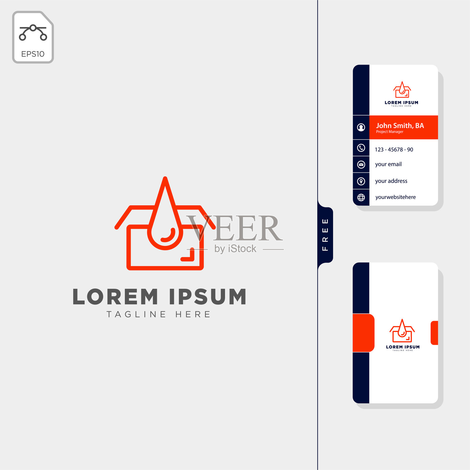 水滴之家符号矢量设计插画图片素材